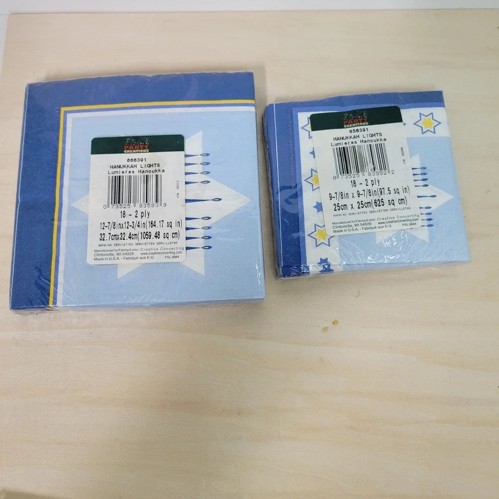 Hanukkah Lights Party Creations Napkins - Menorah Star of David - 2 Packs‎